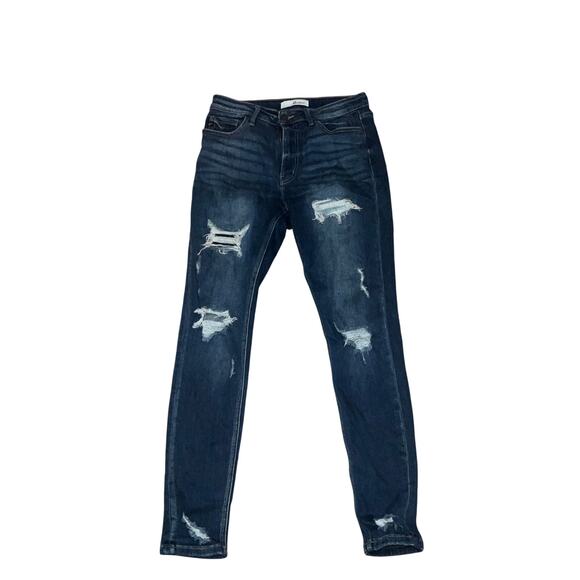 Kancan Blue Skinny Distressed Jeans Size 9/28 - Picture 1 of 4